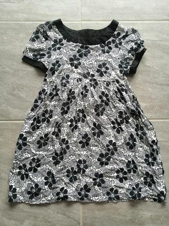 Čiernobiele viskózové šaty v152-158, 12-13r., 152