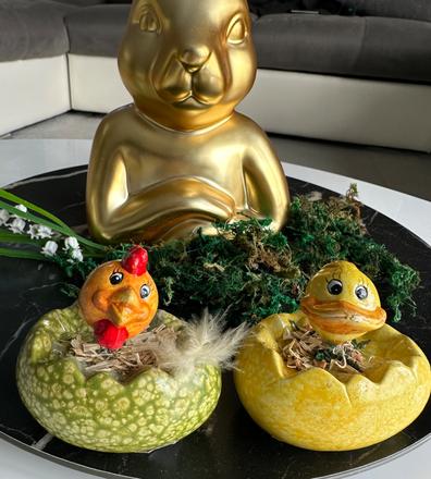 Veľká noc vajíčko kohútik a kačka,