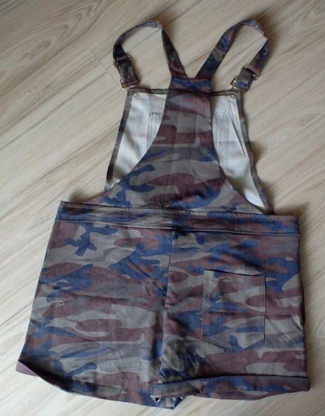 Maskáčové hnedozelené krátke nohavice s trakmi,m/l, l