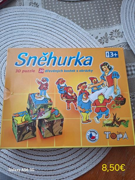 Drevené kocky snehulienka, 