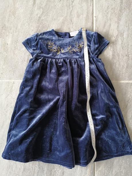 Zamatové šaty s podšívkou zn socute, v98, 2-3r, 98