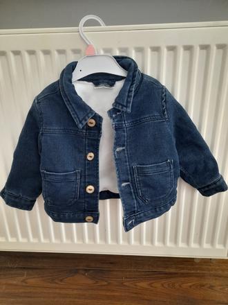 Zateplena riflova bunda pre chlapca, veľ. 80, kik,80