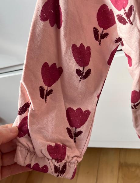 Bledoružová bavlnená mikina s tulipánmi, reserved, reserved,104