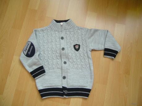 Svetrík na zips máličko nosený, 116