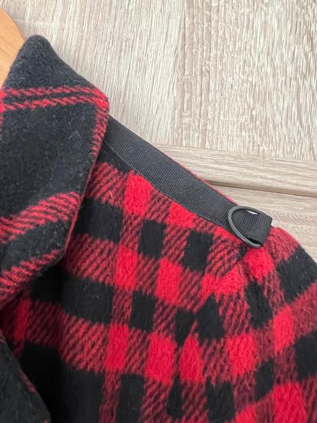 Krasny karovany dlhy kabat cropp, xl