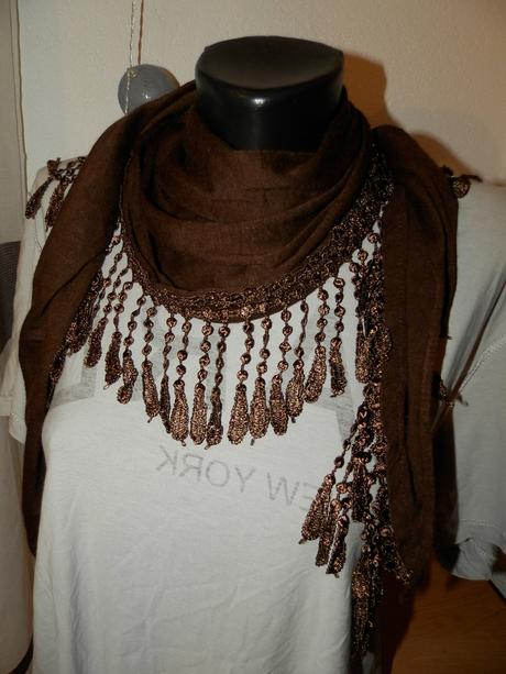 Tmavohnedá šatka, s