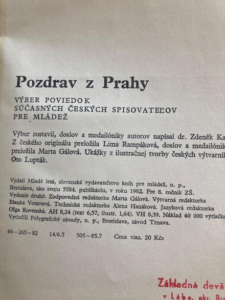 Pozdrav z prahy výber poviedok (1982),