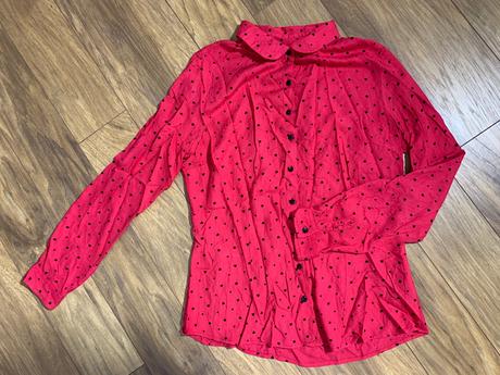 Červená košela/srdiečkovaná, m