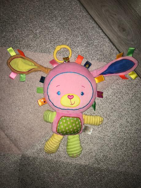 Detská hrkálka zajačik 35cm, 
