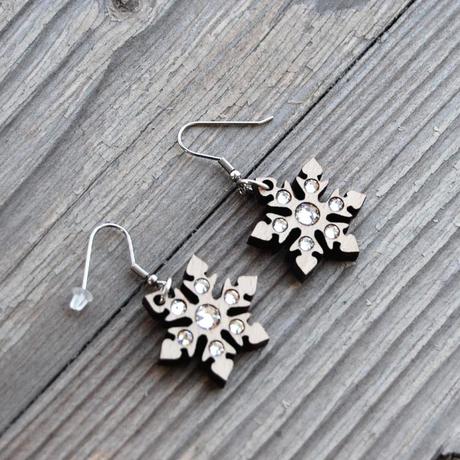 Náušnice snehová vločka, swarovski