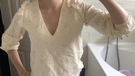 Krémová/maslová madeirová blúzka orsay xs/34, orsay,xs