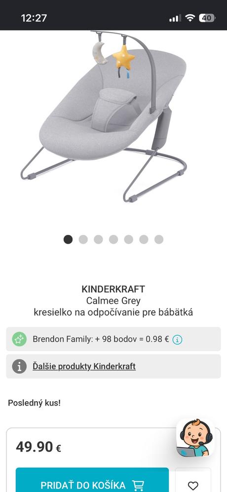 Kinderkraft calmee hojdacie lehatko, 
