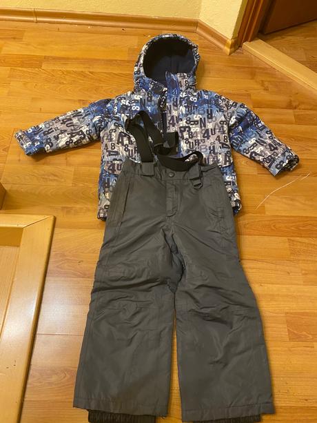 Zimná bunda + oteplovačky, 98