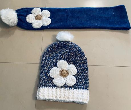 Pletený šál a čiapka, 50