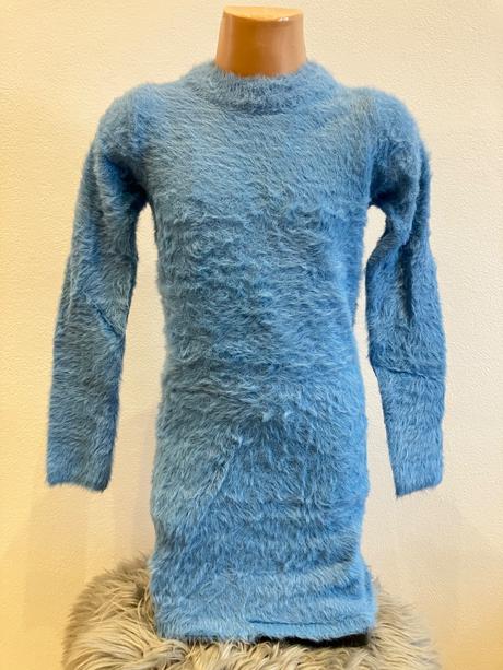 Dievčenské huňaté zimné šaty, 116