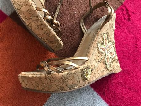 Sandalky na platforme, výška opätku - 13 cm, 38