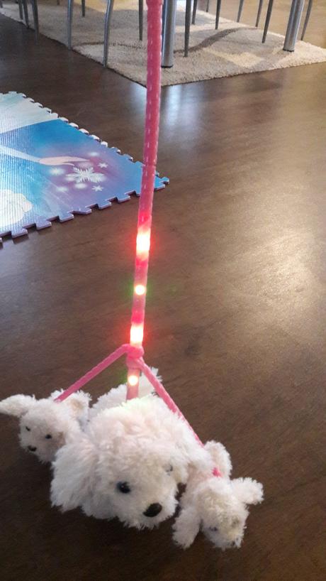 Plyšový psík na vodítku, 