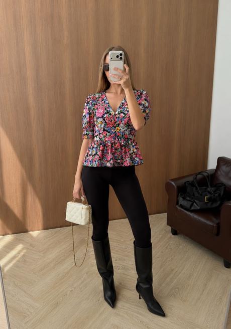 New look kvetovany top vintage vzhľadu, new look,xs
