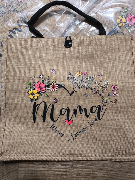 Nové vrecovinové tašky mama, 