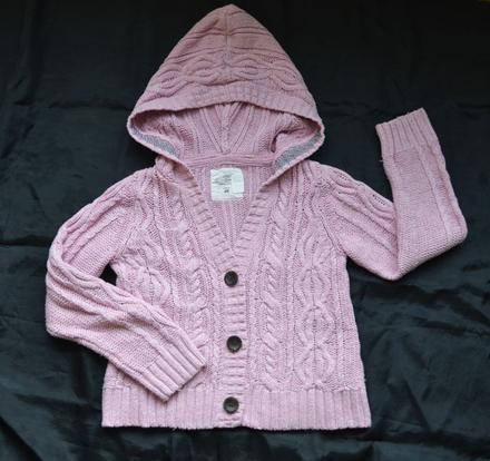 Ružový svetrík hm 122/128, h&m,128