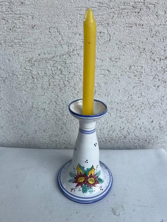 Vianocny zimny keramicky rucne malovany svietnik c, 