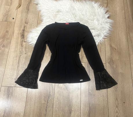 Guess top s čipkou na rukavoch, guess,xs