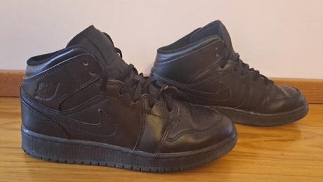 Nike air jordan 1 mid (triple black), air jordan,38