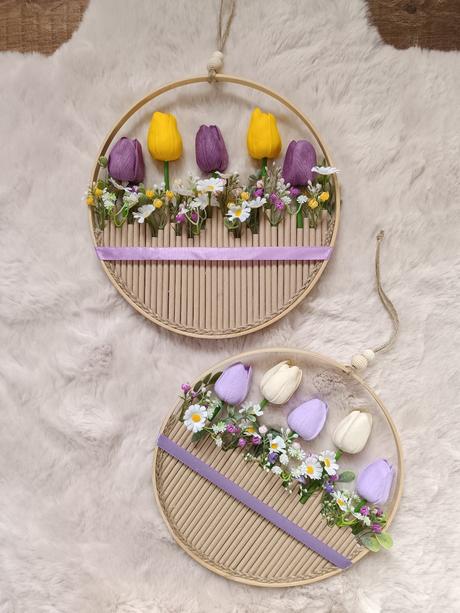 Kvetinová fialovo-biela dekorácia,