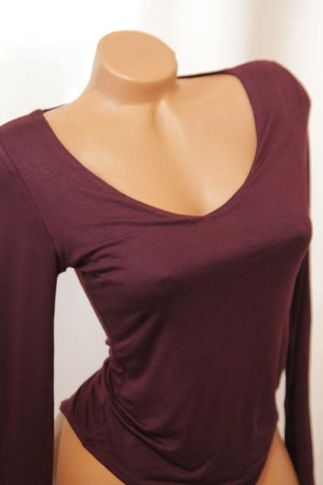 Bordový body top new look, l, l