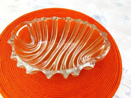 Masívna sklenená misa bohemia,