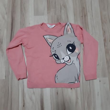 Svetrík s potlačou mačičky, h&m,122