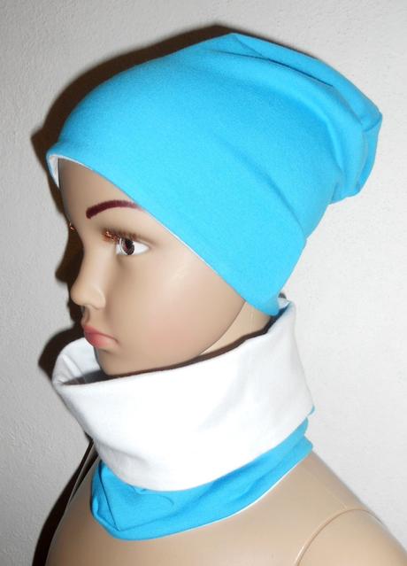 Set- čiapka šmolko + tunel na krk - obojstranné, 56 - 152