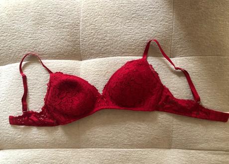 Červená čipkovaná push-up podprsenka, 75 a, takko,75a