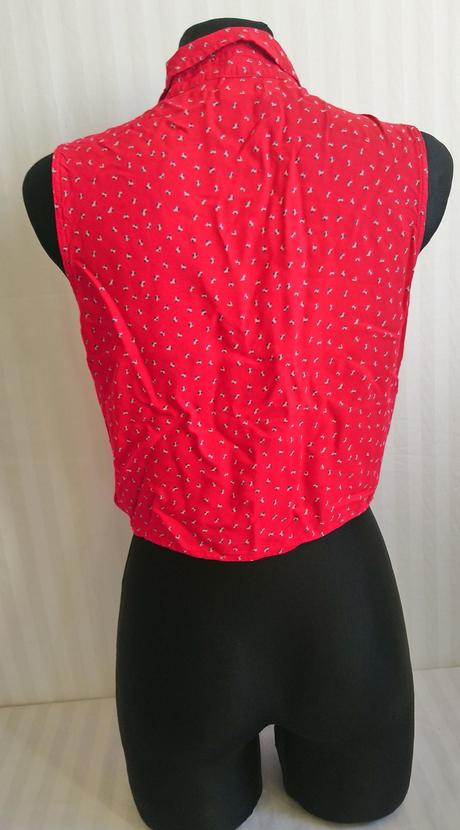 Dámska červená blúzka so vzorom, papaya, papaya,s