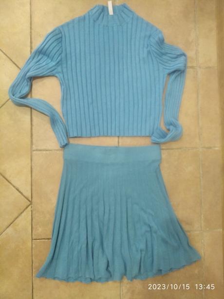 Sukna a upletovy top komplet, s