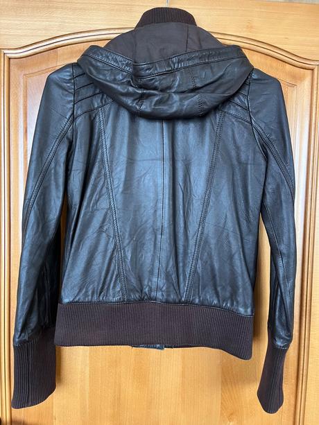 Kožená bunda review s kapucňou, review,xs