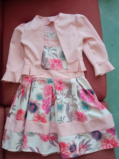 Kvetované šaty s bolerkom súprava, 122