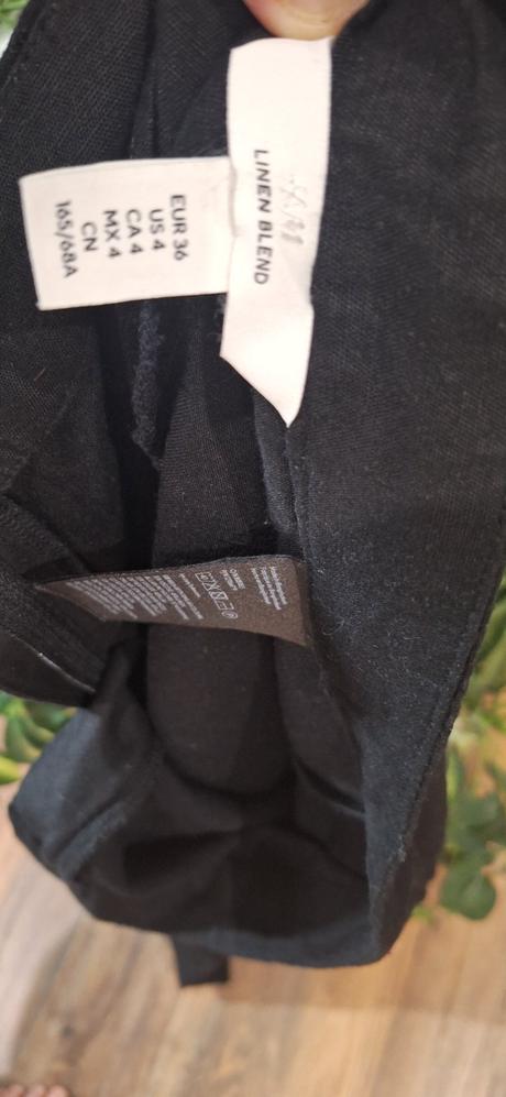 Ľanové čierne šioké nohavice h&m vel 36, h&m,36