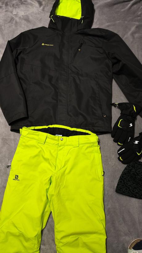 Pánska lyž. bunda + nohavice salomon,velk.xl, xl