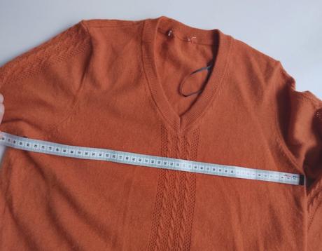 Krásny oranžový sveter vicci s-m z kasmiru a vlny, xs