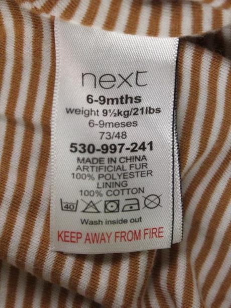 Líškový huňatý overal next veľ. 6-9 mes., next,74