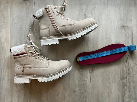 Členkové zateplené kožené topánky, alpine pro,35