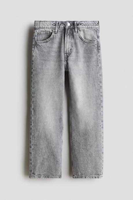 Jeansy voľného strihu h&m 158 sivé, h&m,158