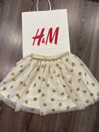 H&m dievčenska tylova sukna so srdieckami, h&m,128