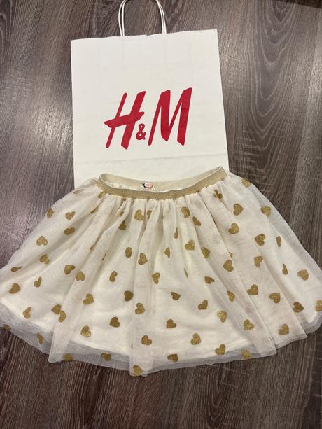 H&m dievčenska tylova sukna so srdieckami, h&m,128