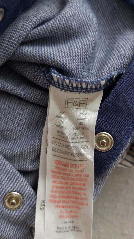 3x overal/pyžamko pásikové 50, f&f,50