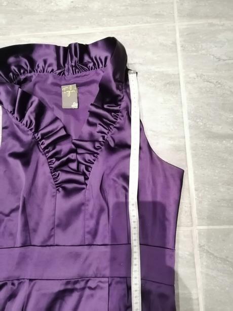 Luxus fial.elast.satén.šaty s volán.anntaylor,vs-m, s