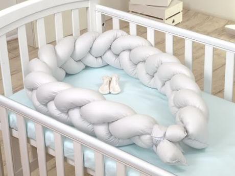 Ochranný mantinel do postieľky vrkoč matový 180x22,