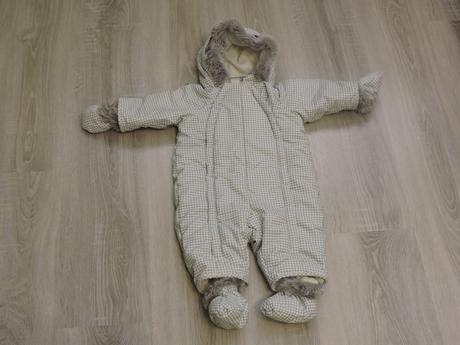 Šedo-biely károvaný overal, h&m,62