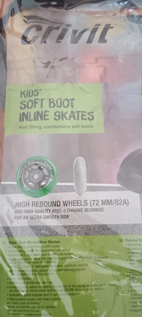 Detské kolieskové korčule, crivit,33